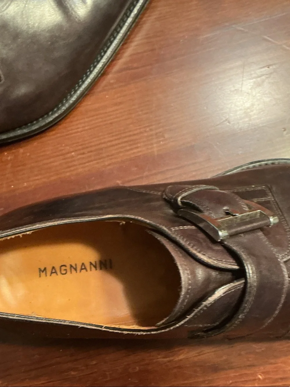 Magnanni Brown Single Monk Strap Leather Shoes